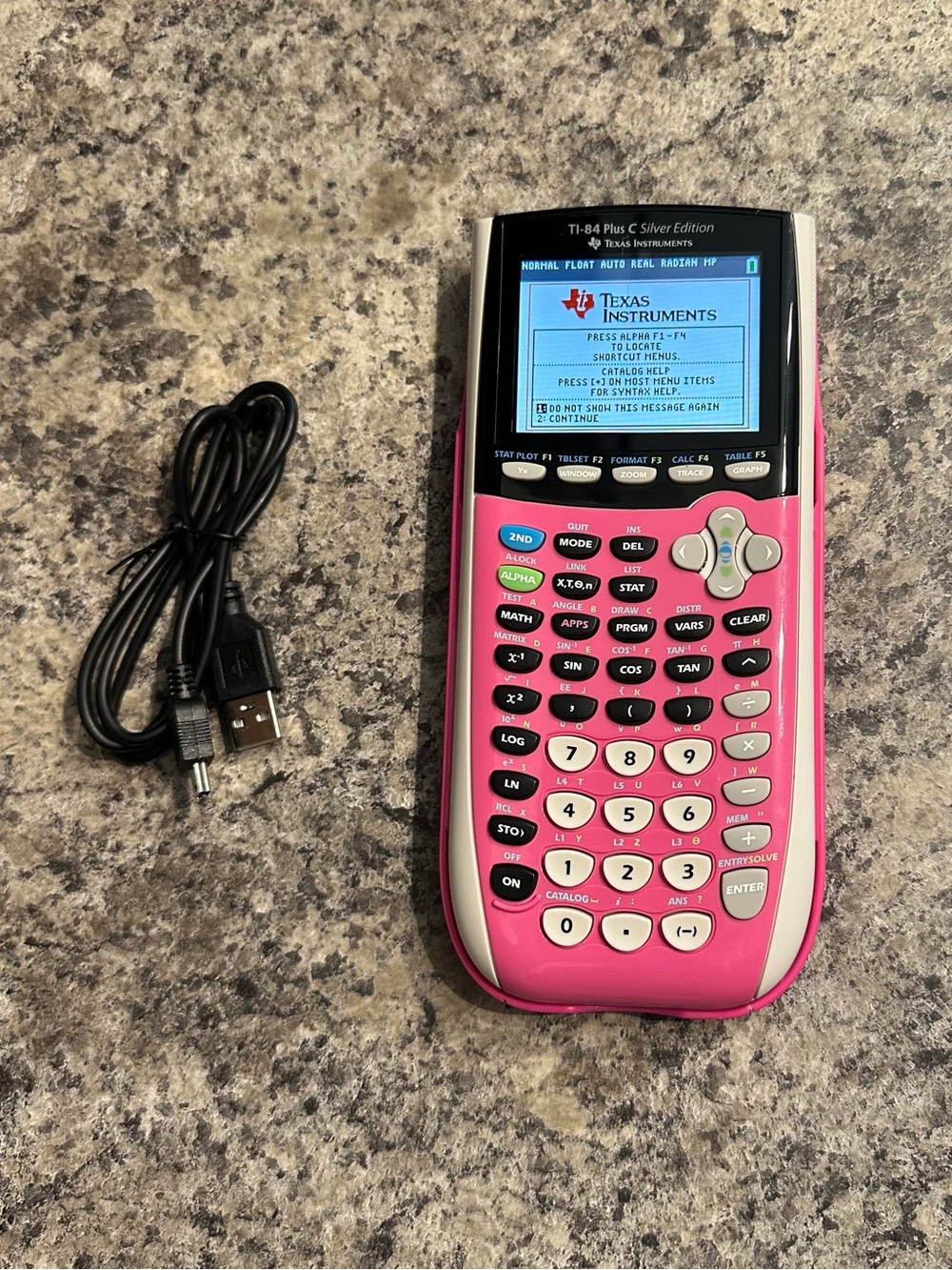 Texas Instruments TI-84 Plus C Silver Edition Graphing Calculator Pink W/ Cover